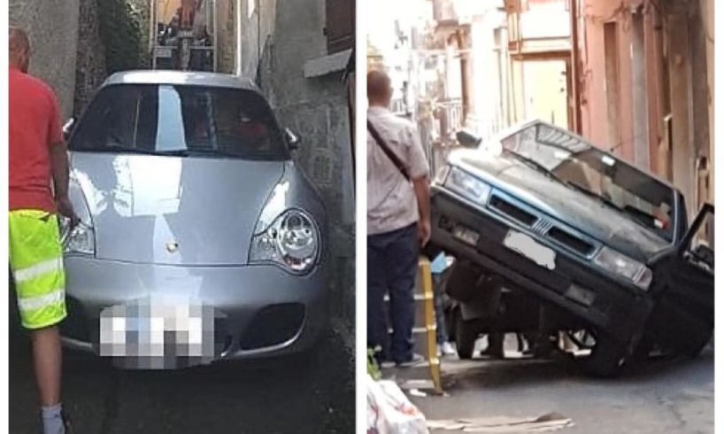 Auto incastrate nelle viuzze-budello: quella volta che a Paternò una Fiat Croma…