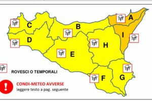 Allerta meteo gialla in Sicilia. Arancione a Catania e Messina: rischio piogge, grandinate e raffiche di vento