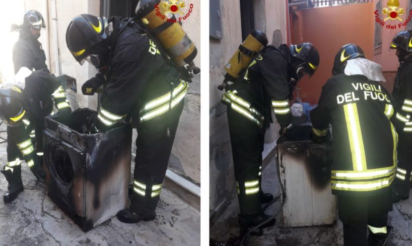 Paternò, incendio in abitazione di via Pascoli: fiamme dal vano della lavanderia