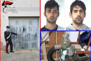 Caltagirone, in un garage il laboratorio della droga: due giovani in manette