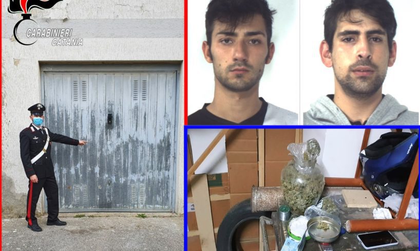 Caltagirone, in un garage il laboratorio della droga: due giovani in manette