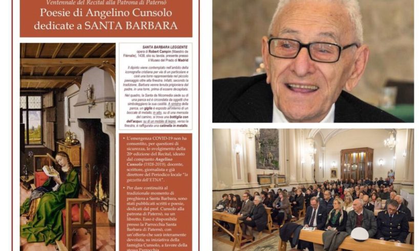 Paternò, un libretto con le liriche di Angelino Cunsolo festeggia i 20 anni del Recital a Santa Barbara: il ricavato in beneficienza