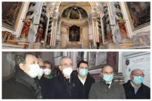 Paternò, Falcone. “Tra 8 mesi la chiesa del Pantheon sarà riqualificata”. Sopralluogo con Naso e deputati regionali a ‘Scala Vecchia’