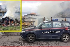 Belpasso, bruciano pneumatici e batterie a ridosso delle abitazioni: 2 denunciati