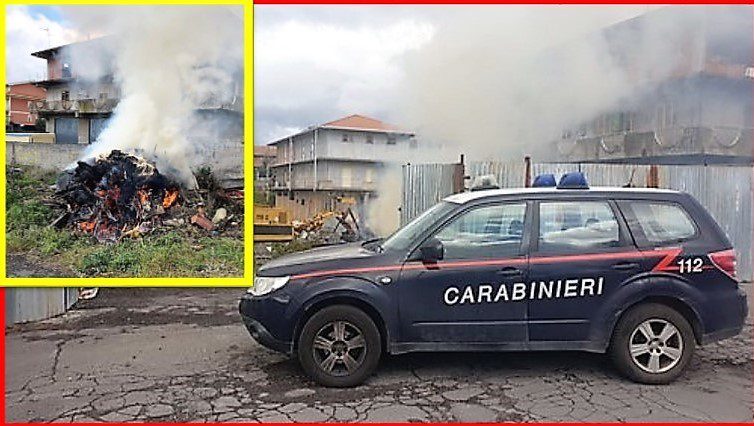 Belpasso, bruciano pneumatici e batterie a ridosso delle abitazioni: 2 denunciati