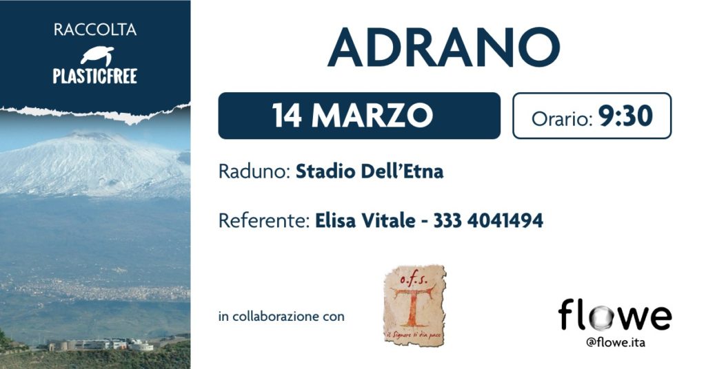 Adrano, raccolta di plastica allo Stadio dell’Etna: domenica 14 con i volontari di Plastic Free