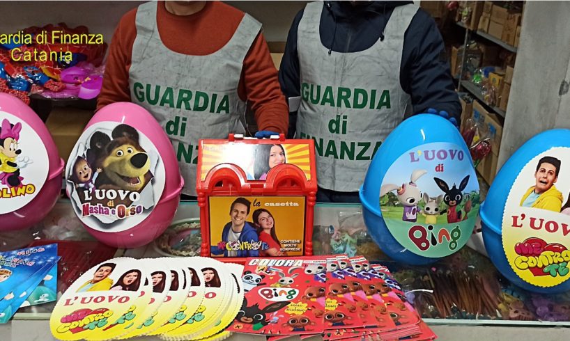 Catania, sequestrati i Pasqualoni e oltre 2 mila giocattoli falsi: un denunciato