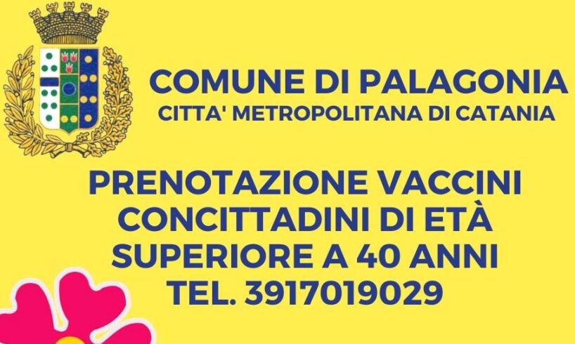 Palagonia, prenotazioni per il vaccino: da venerdì via alle inoculazioni nella Sala Calcagno del Municipio