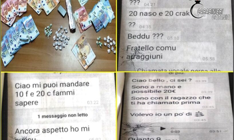 Catania, pusher arrestato riceve le ‘ordinazioni’ su whatsapp: “20 naso e 20 crak”