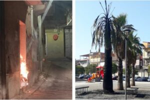 Paternò, incendiati portone d’ingresso e palme di Piazza Don Pino Puglisi: la denuncia di ‘Dinastia’