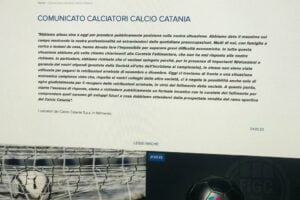 Catania Calcio, lettera dei giocatori sul sito dell’AIC: “Non ci pagano gli stipendi di novembre e dicembre”