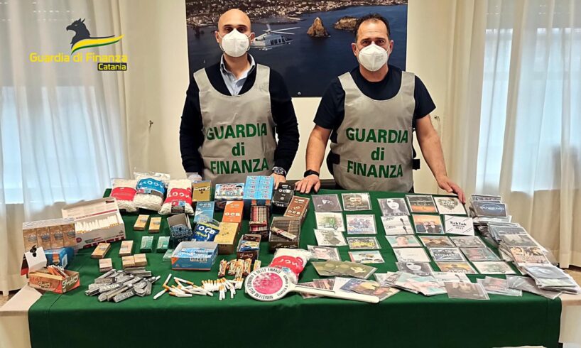 Catania, sequestrati 600 mila prodotti da fumo e cd contraffatti: denunciato il responsabile