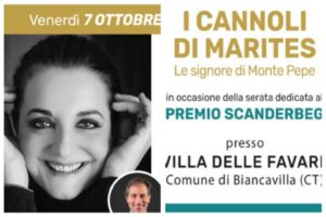 Biancavilla, ‘Premio Scanderbeg’ il 7 ottobre: a Villa delle Favare Catena Fiorello presenta il suo libro