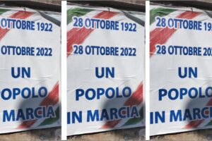 Paternò, manifesto in città esalta la Marcia su Roma: la condanna degli esponenti di destra