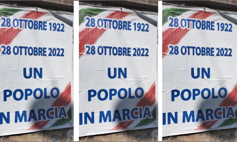 Paternò, manifesto in città esalta la Marcia su Roma: la condanna degli esponenti di destra