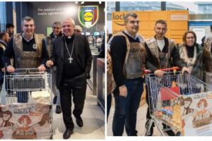 Catania, la Colletta Alimentare dell’Arcivescovo e del giornalista: Renna e La Venia in due supermercati per dare il buon esempio