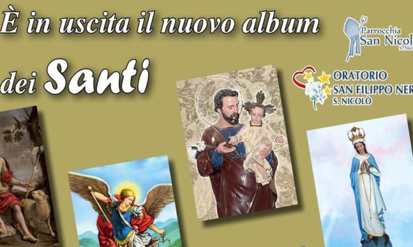 Aci Catena, parroco realizza l’Album dei Santi come le mitiche figurine Panini: per diffondere la devozione