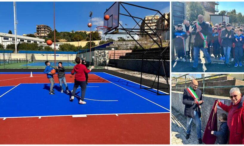 Biancavilla, inaugurato il nuovo campo di basket comunale: è intitolato a ‘Tanino La Piana’