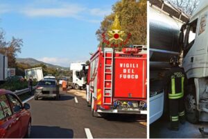 A18, incidente tra due mezzi pesanti: camion invade corsia in direzione Messina. In codice rosso 33enne di Ramacca