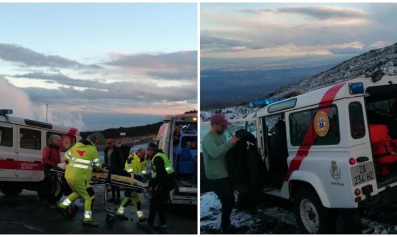 Etna, doppio intervento nel versante sud: soccorsi due escursionisti e una turista tedesca