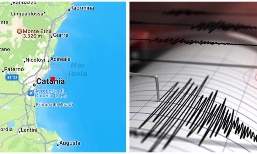 Catania, il sisma è di magnitudo 4.4 al largo della costa catanese: nessun danno finora segnalato