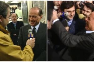 Catania, l’intervista a Berlusconi del ‘96 dopo il ‘match’ contro un microfono Rai (VIDEO)