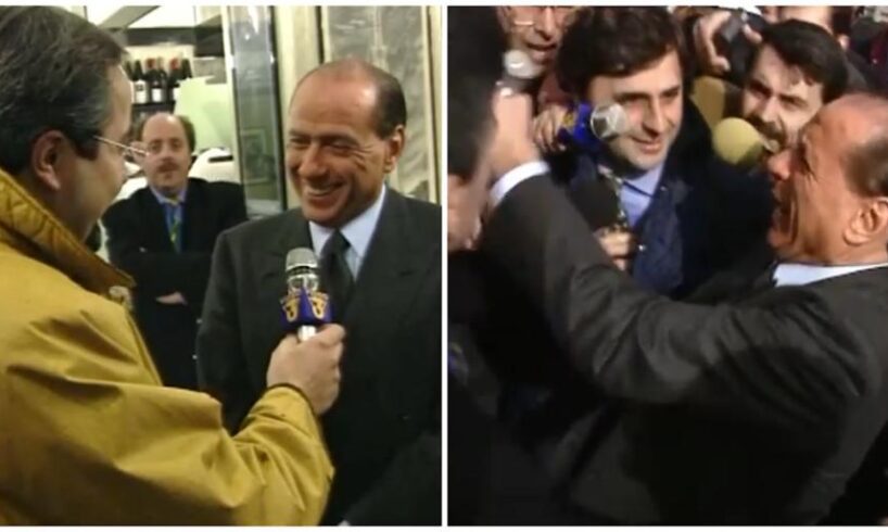 Catania, l’intervista a Berlusconi del ‘96 dopo il ‘match’ contro un microfono Rai (VIDEO)