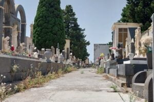 Paternò, erbacce e immondizia nei viali del cimitero monumentale: le foto dei visitatori