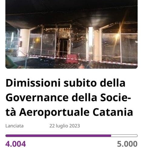 Catania, Comitato Aeroporto lancia petizione per dimissioni della governance Sac: già 4 mila firme