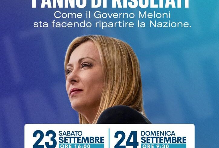 Catania, sabato e domenica “1 anno di risultati” per Fratelli d’Italia: chiude in video la Meloni