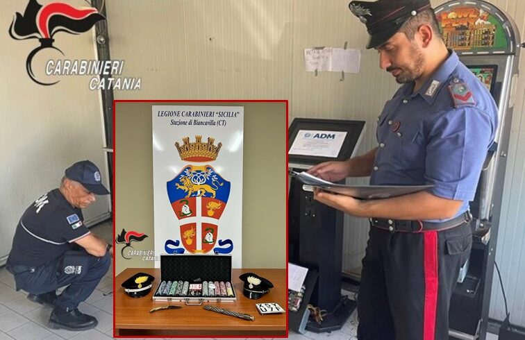 Biancavilla: videogiochi illegali, tavolo e carte da poker nell’associazione sportiva e culturale. Titolare denunciato