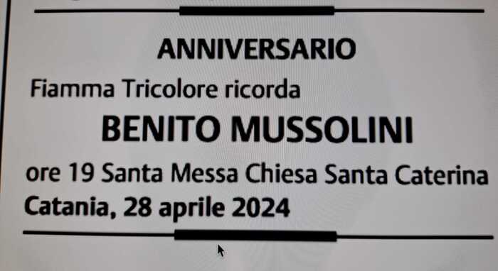 Catania, Messa per Mussolini annullata dall’Arcivescovo: chiesa Santa Caterina chiusa temporaneamente