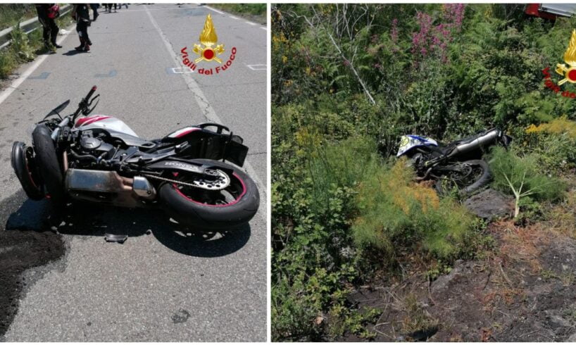 Linguaglossa, doppio incidente in moto sulla Mareneve: due feriti gravi