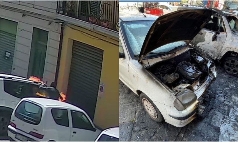 Adrano, due uomini di 44 e 40 anni gli incendiari di un’auto in Piazza Mercato: denunciati a piede libero