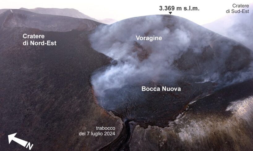 L’Etna si ‘allunga’ fino a 3369 metri di altezza: il cratere Voragine supera quello di Sud-Est