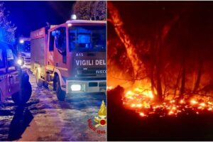 Acireale, domato il vasto rogo sulla ‘Timpa’: operazioni impegnative a causa del vento