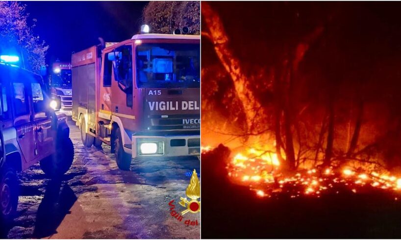 Acireale, domato il vasto rogo sulla ‘Timpa’: operazioni impegnative a causa del vento