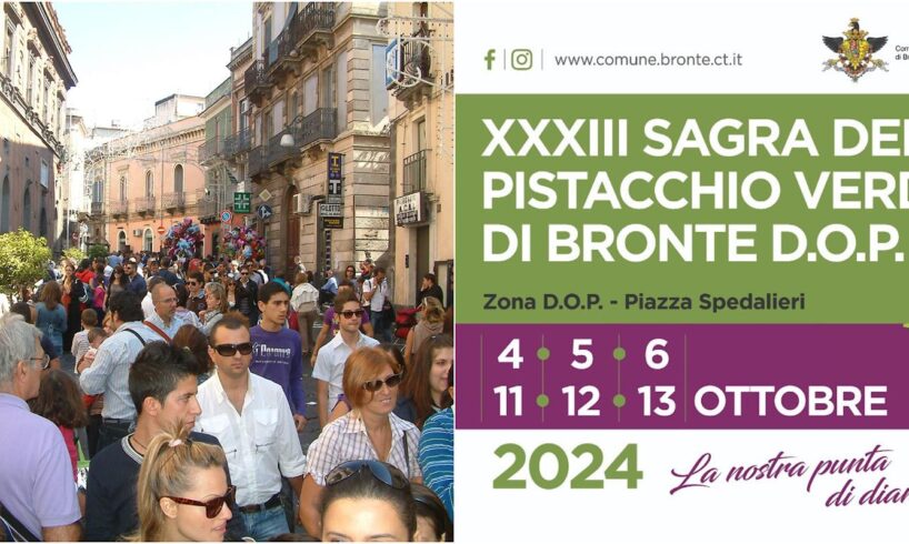 Bronte, conto alla rovescia per la Sagra del Pistacchio: dal 4 al 6 e dall’11 al 13 ottobre