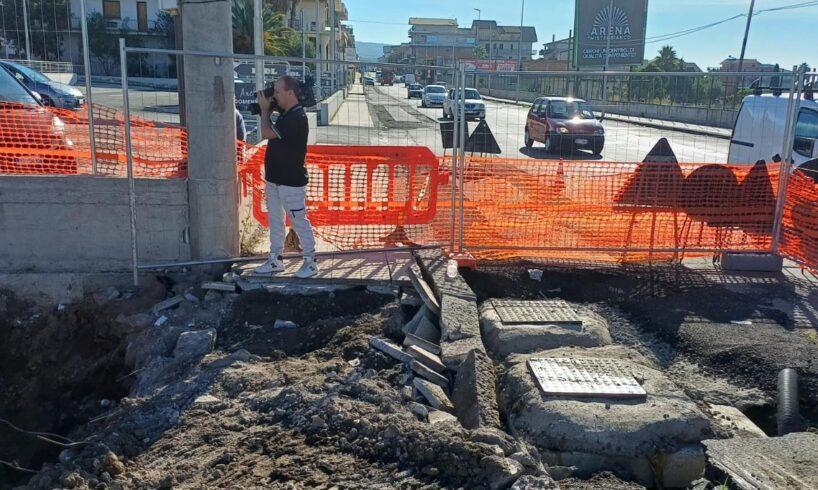 Biancavilla, fase 2 dei lavori in Viale dei Fiori: sopralluogo del sindaco