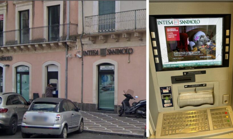 Paternó, danneggiato bancomat interno di Banca Intesa in Piazza Indipendenza: atto vandalico o gesto di rabbia