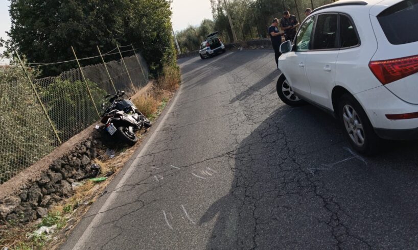 Scontro tra auto e moto sulla SP 57 Paternò-Ragalna: centauro in elisoccorso al ‘Cannizzaro’