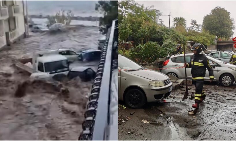 Maltempo nel Catanese, auto in mare a Torre Archirafi: ad Acireale in un giorno la pioggia di un anno (VIDEO)